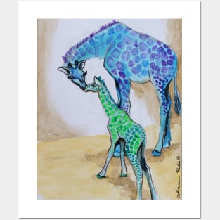 April and Tajiri Giraffes Posters and Art